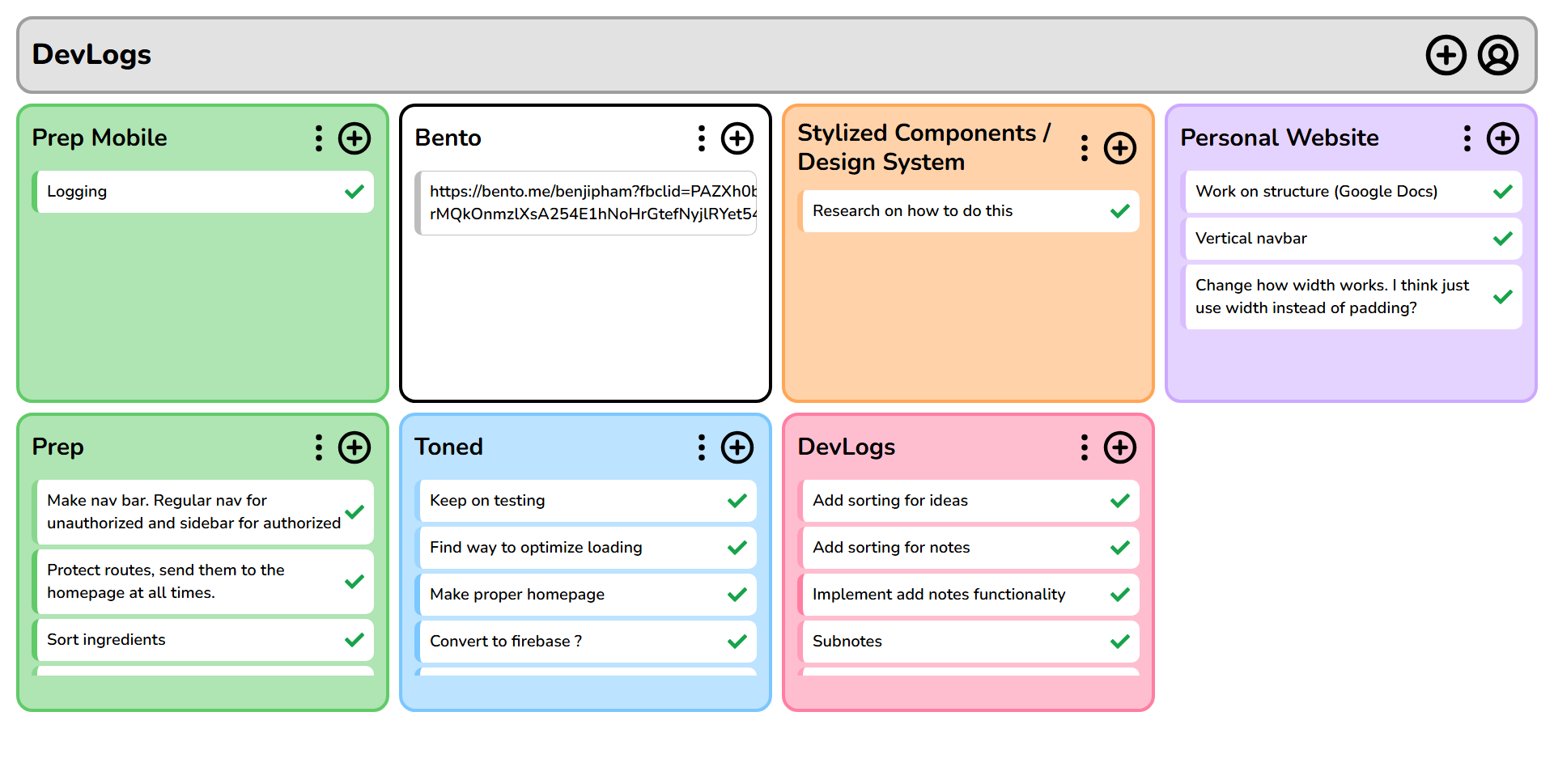 Screenshot of DevLogs app